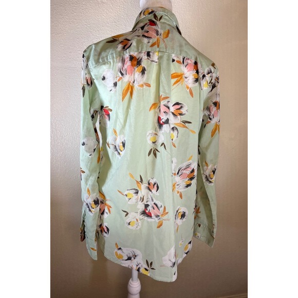 Lauren Ralph Lauren SPRING Women's Green Floral Button Down Shirt Size Medium - Picture 2 of 6